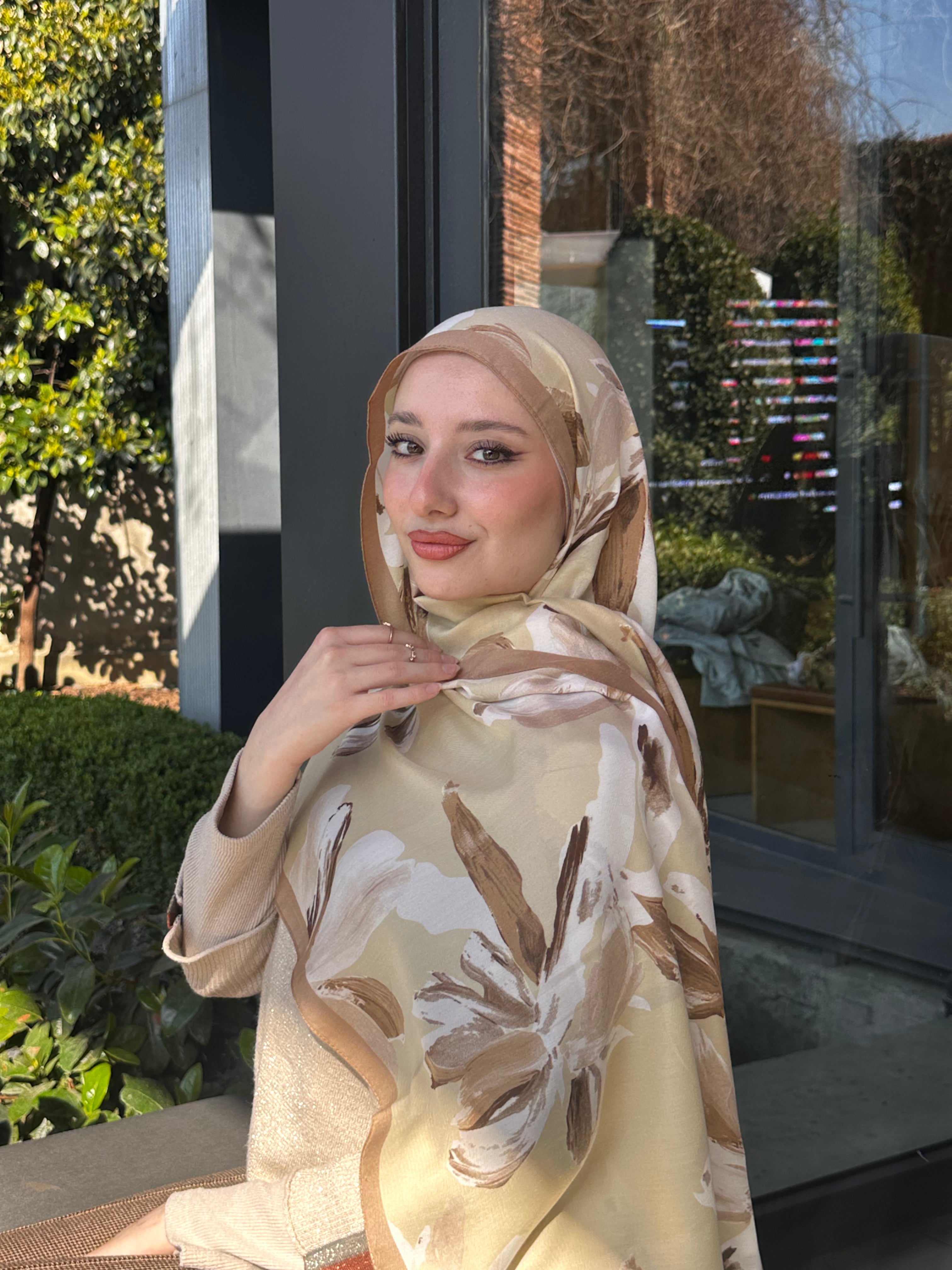 Anatolia Gül Desenli Şal – Sarı