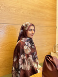 Gül Desenli Şal – Bordo