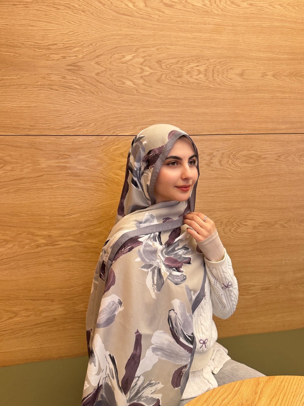 Anatolia Gül Desenli Şal – Bej
