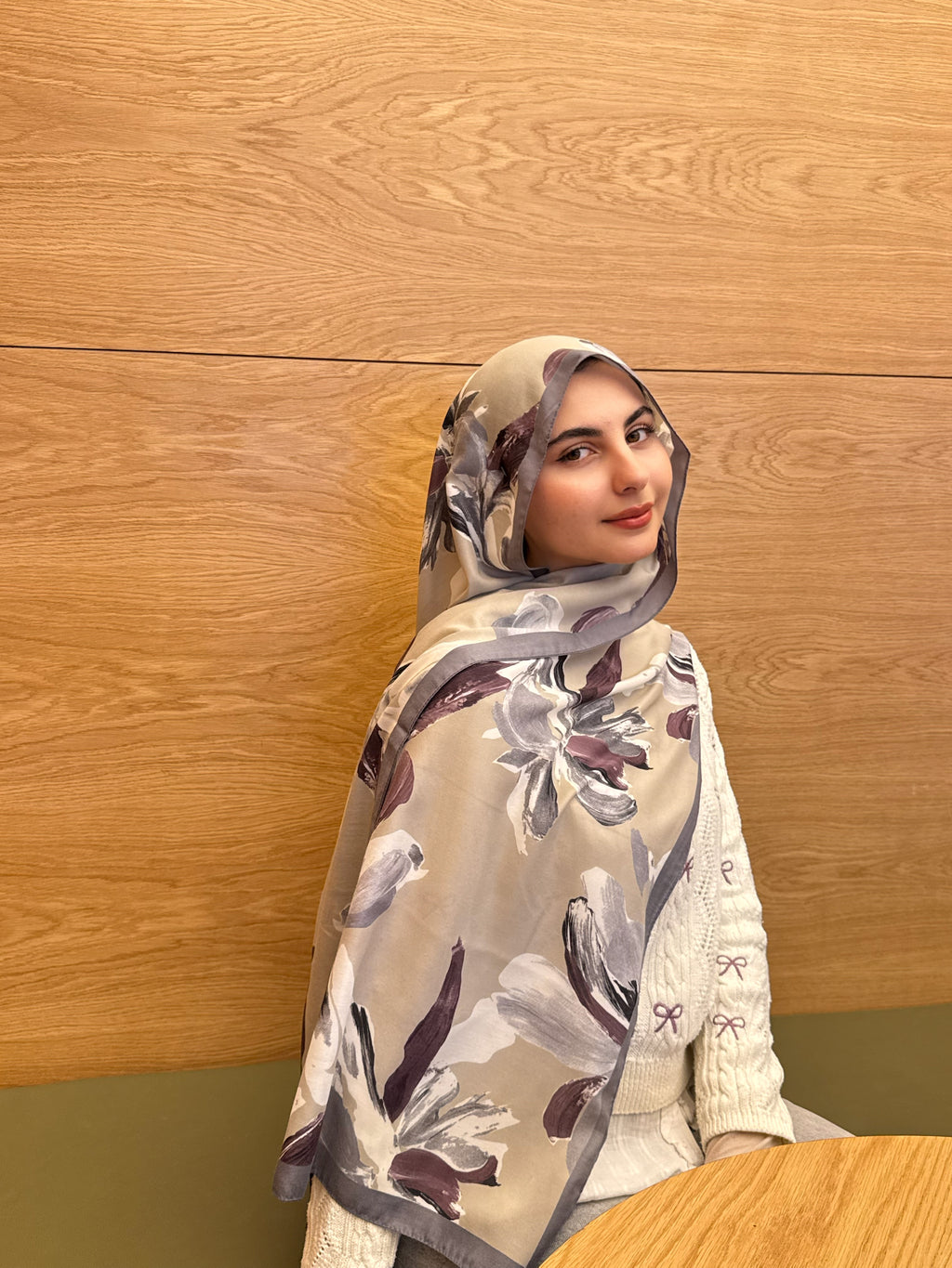 Anatolia Gül Desenli Şal – Bej