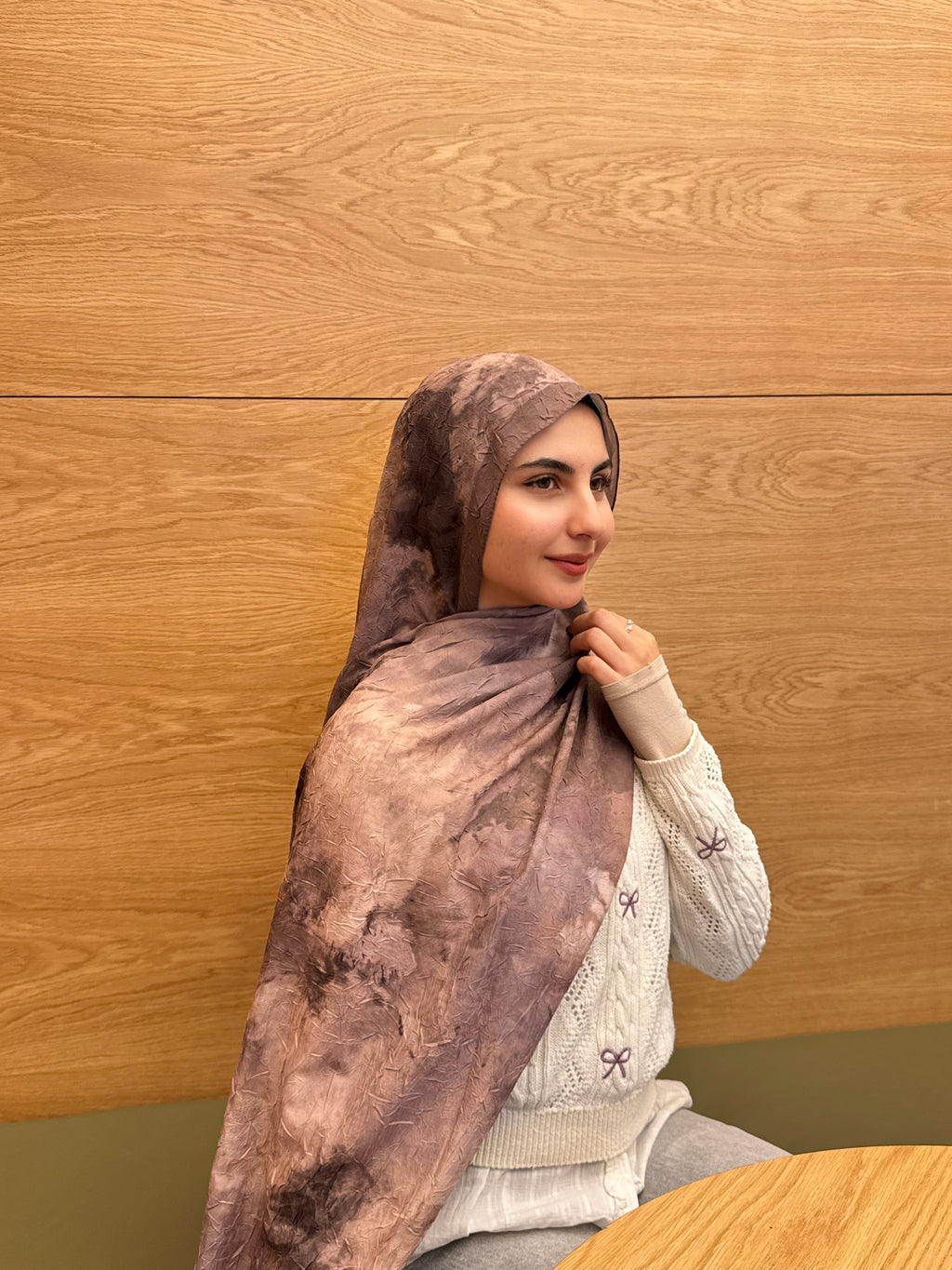 Baskılı Müslin Şal – Gül Kurusu